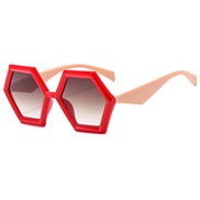 (C  red  frame  pink tea  Lens )occdental style personalty man lady color sunglass  fashon Sunglasses