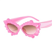 (C  purple frame  tea  pink Lens )lovely flowers personalty sunglass lady ornament color occdental style