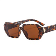 (C  leopard print frame  tea  Lens ) samll black sunglass personalty fashon Sunglassesns