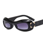 (C  Bright balck frame  gray  Lens ) polygon sunglass trend Sunglasses man woman fashion