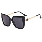 (C  Black frame  gray  Lens )butterfly cat lady diamond sunglass occidental style Sunglasses