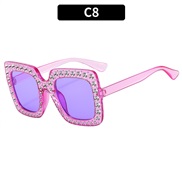 (C  purple  frame  purple  Lens )multcolor damond sunglass occdental style fashon Sunglasses retro trend