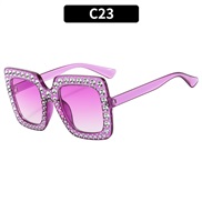 (C  purple  frame  purple  Lens )multcolor damond sunglass occdental style fashon Sunglasses retro trend
