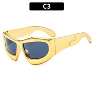 (C  gold frame  gray  Lens )Y personalty sunglass occdental style Sunglasses fashon trend sunglass