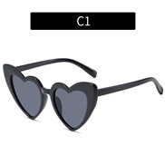 (C  bright black gray  Lens ) multicolor love sunglass  personality Sunglasses occidental style sunglass