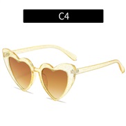 (C  tea  frame  tea  Lens  gold  pink) multcolor love sunglass  personalty Sunglasses occdental style sunglass