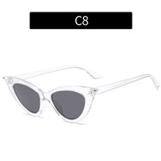 (C  transparent frame  gray  Lens )occdental style fashon cat sunglass  personaltyns Sunglasses sunglass