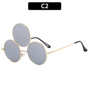 (C  gold frame  while  Mercury )occdental style sunglass  Sunglasses three crcle