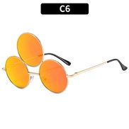 (C  gold frame  red  Mercury )occdental style sunglass  Sunglasses three crcle