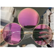 (C  gold frame  purple  Mercury )occdental style sunglass  Sunglasses three crcle