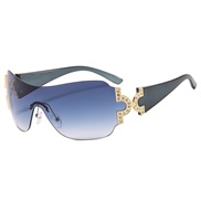 (C  gold / blue  gray )occdental styleY sunglass  damond Sunglasses woman