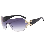 (C  bright black/ gray )occdental styleY sunglass  damond Sunglasses woman