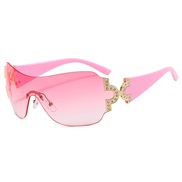 (C  bright black/ pink)occdental styleY sunglass  damond Sunglasses woman