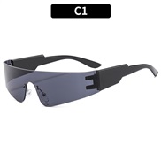 (C  Black frame  gray  Lens )occidental style sunglass Y sport Sunglasses high sunglass
