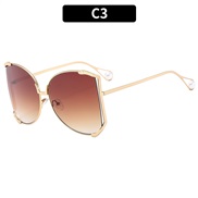 (C  gold frame  tea  Lens )occdental style Metal sunglass personalty ant-ultravolet Sunglassesns sunglass