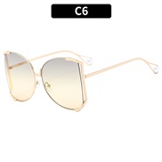 (C  gold frame  gray  Lens )occdental style Metal sunglass personalty ant-ultravolet Sunglassesns sunglass