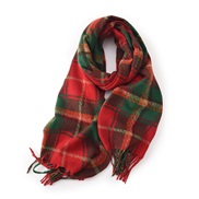 (64*185cm)( red) autumn Winter imitate sheep velvet grid warm lovers all-Purpose christmas student samll lady scarf