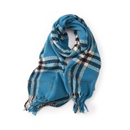 (63*180cm)( blue)scarf girl student Autumn and Winter Double surface all-Purpose high warm imitate sheep velvet knittin