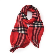 (63*180cm)( red)scarf girl student Autumn and Winter Double surface all-Purpose high warm imitate sheep velvet knitting