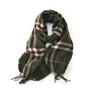 (63*180cm)( green)scarf girl student Autumn and Winter Double surface all-Purpose high warm imitate sheep velvet knitti