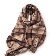 ( khaki)scarf woman style Winter imitate sheep velvet grid fashion all-Purpose warm studentins tassel shawl