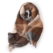 (68cm*200cm)scarf woman autumn Winter Korean style all-Purpose grid student Collar man imitate sheep velvet warm shawl