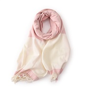 ( Pink) color scarf tassel grid warm Autumn and Winter temperament shawl imitate sheep velvet lovers Collar