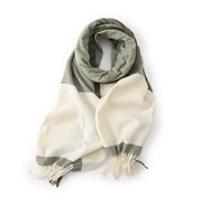(68cm*180cm)( green) color scarf tassel grid warm Autumn and Winter temperament shawl imitate sheep velvet lovers Collar