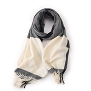 (68cm*180cm)( Navy blue) color scarf tassel grid warm Autumn and Winter temperament shawl imitate sheep velvet lovers C