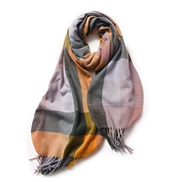 (68cm*182cm)( yellow)rainbow color grid tassel scarf more shawl warm thick Collar Autumn and Winter Korean style scarf 