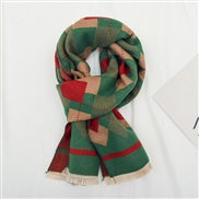 ( green)rhombus child scarf man woman Winter imitate sheep velvet warm thick wind Collar