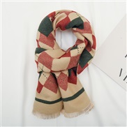 (32cm*140cm)( red)rhombus child scarf man woman Winter imitate sheep velvet warm thick wind Collar