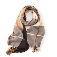 ( Dark brown)more color imitate sheep velvet scarf woman all-Purpose medium long style thick warm shawl Collar two