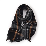(67cm*175cm)( black) grid imitate sheep velvet tassel scarf woman Winter warm all-Purpose shawl two student lovers Coll