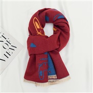 ( Oxblood red)Double surface imitate sheep velvet child scarf man woman wind warm shawl Collar lovely scarf