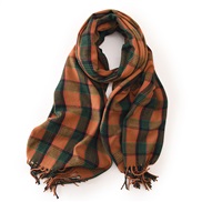 (70cm*180cm)( orange)autumn Winter imitate sheep velvet pattern scarf man woman Korean style warm tassel scarf shawl Co