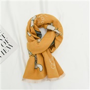 ( yellow)high scarf child all-Purpose tassel shawl imitate sheep velvet print warm two fashion temperament Collar shawl