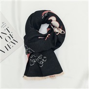 ( black)high scarf child all-Purpose tassel shawl imitate sheep velvet print warm two fashion temperament Collar shawl