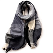 (F   gray .)lady scarf Stripe grid shawl elegant Ladies wind Autumn and Winter scarf imitate sheep velvet