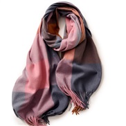 (F   Skin red.)lady scarf Stripe grid shawl elegant Ladies wind Autumn and Winter scarf imitate sheep velvet