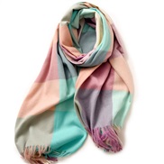 (F  Green and purple.)lady scarf Stripe grid shawl elegant Ladies wind Autumn and Winter scarf imitate sheep velvet
