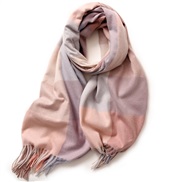 (F   pink.)lady scarf Stripe grid shawl elegant Ladies wind Autumn and Winter scarf imitate sheep velvet