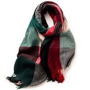 (F   red and green.)lady scarf Stripe grid shawl elegant Ladies wind Autumn and Winter scarf imitate sheep velvet
