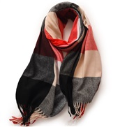 (F   red .)lady scarf Stripe grid shawl elegant Ladies wind Autumn and Winter scarf imitate sheep velvet