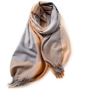(F  )lady scarf Stripe grid shawl elegant Ladies wind Autumn and Winter scarf imitate sheep velvet