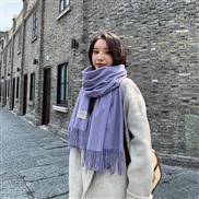 (70*200CM)( g   Lilac colour)g pure color imitate sheep velvet scarf woman Winter thick warm tassel color shawl scarf