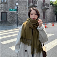 (70*200CM)( g  )g pure color imitate sheep velvet scarf woman Winter thick warm tassel color shawl scarf