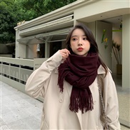 (70*200CM)( g   red)g pure color imitate sheep velvet scarf woman Winter thick warm tassel color shawl scarf