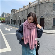 (70*200CM)( g   Skin red)g pure color imitate sheep velvet scarf woman Winter thick warm tassel color shawl scarf