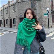 (70*200CM)( g   fresh green)g pure color imitate sheep velvet scarf woman Winter thick warm tassel color shawl scarf